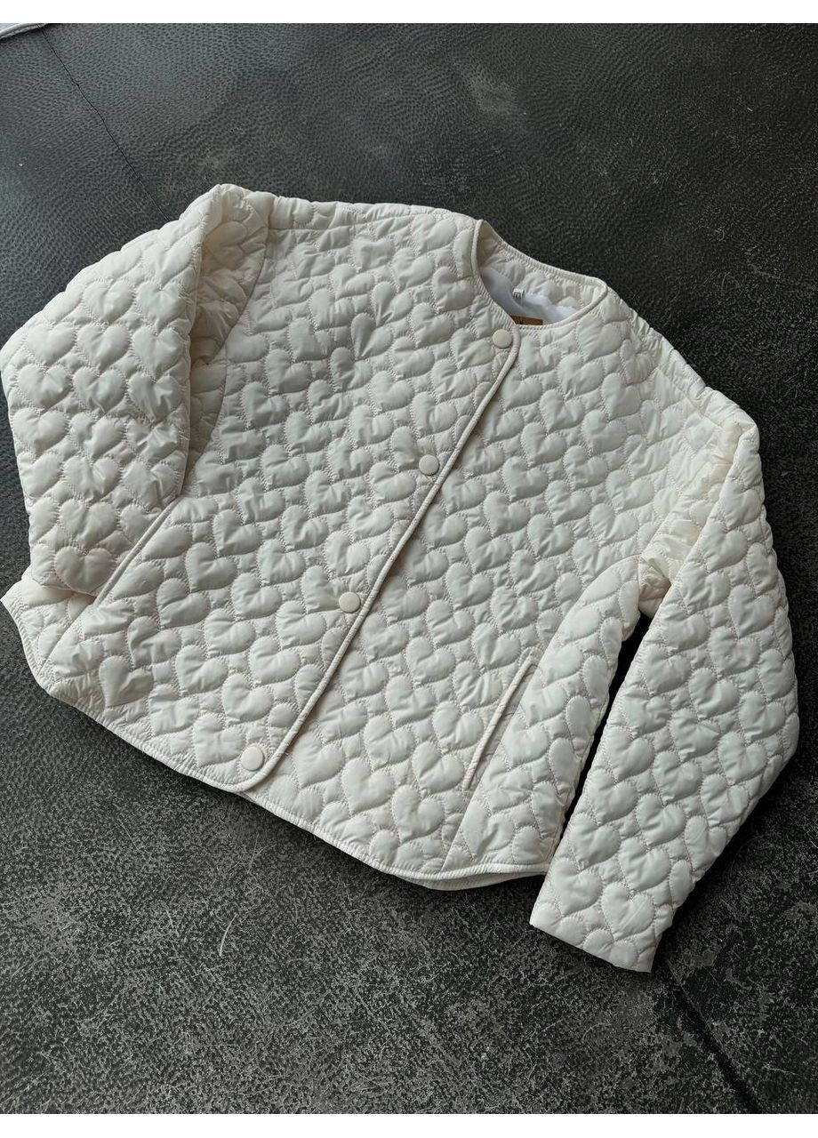 Молочная зимняя 💕 куртка "серденька" из плащевки лаке – легкость, тепло и нежность 💕ознакомьтесь с размерной сеткой DK/DL Мода без кордонів