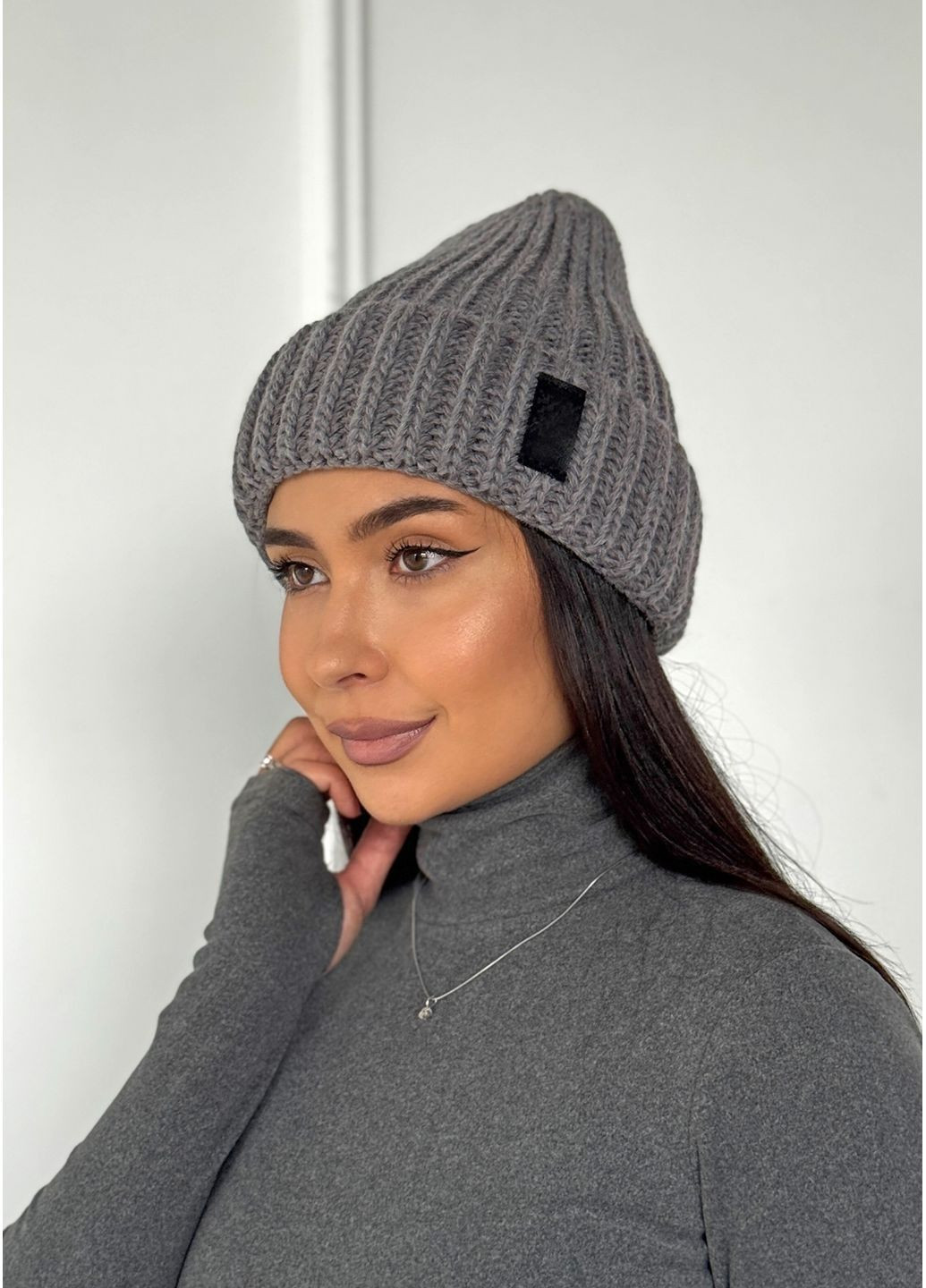 Женская шапка-бини фактурной вязки INNOE Шапка (365775208)