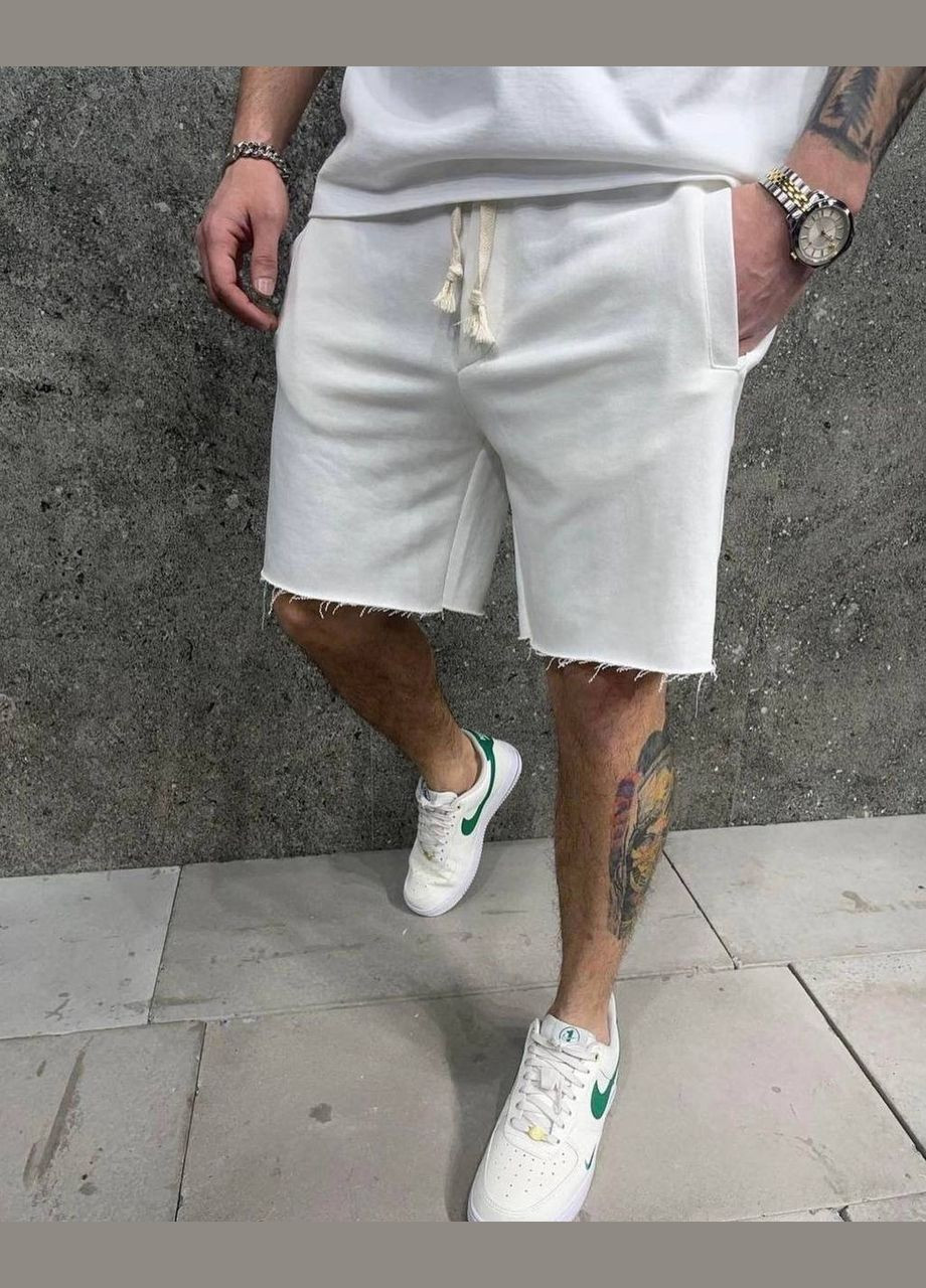 Белые спортивные, повседневный, кэжуал летние прямые брюки No Brand