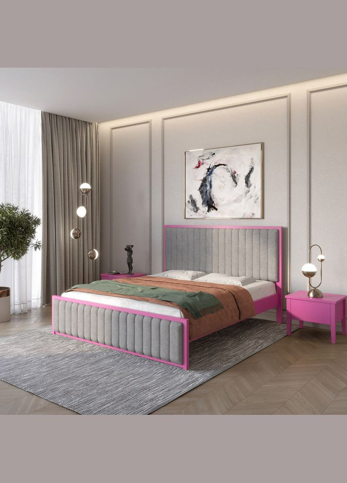 Двуспальная деревянная кровать Вена (S2060R30B)/Аляска 93 (Серый) 160х200 см (MBG-11082) Mebigrand (368279384)