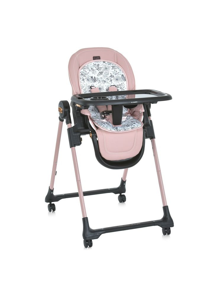 Стільчик для годування ME 1037-B CRYSTAL Rose Gold, з 5-точковим ременем безпеки El Camino (332944558)