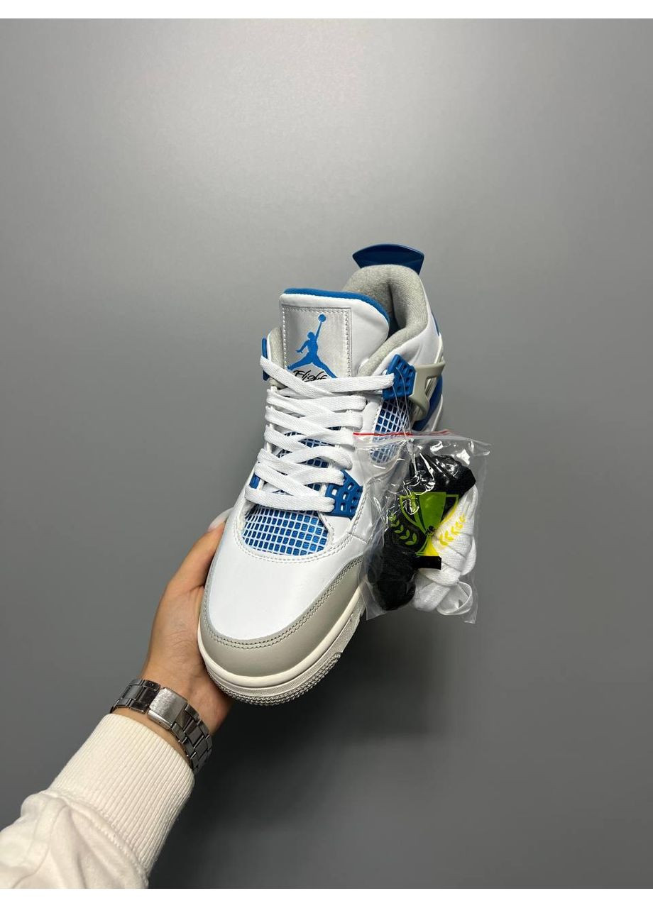 Білі Осінні кросівки чоловічі nike air jordan 4 retro golf military blue найк аір джордан No Brand