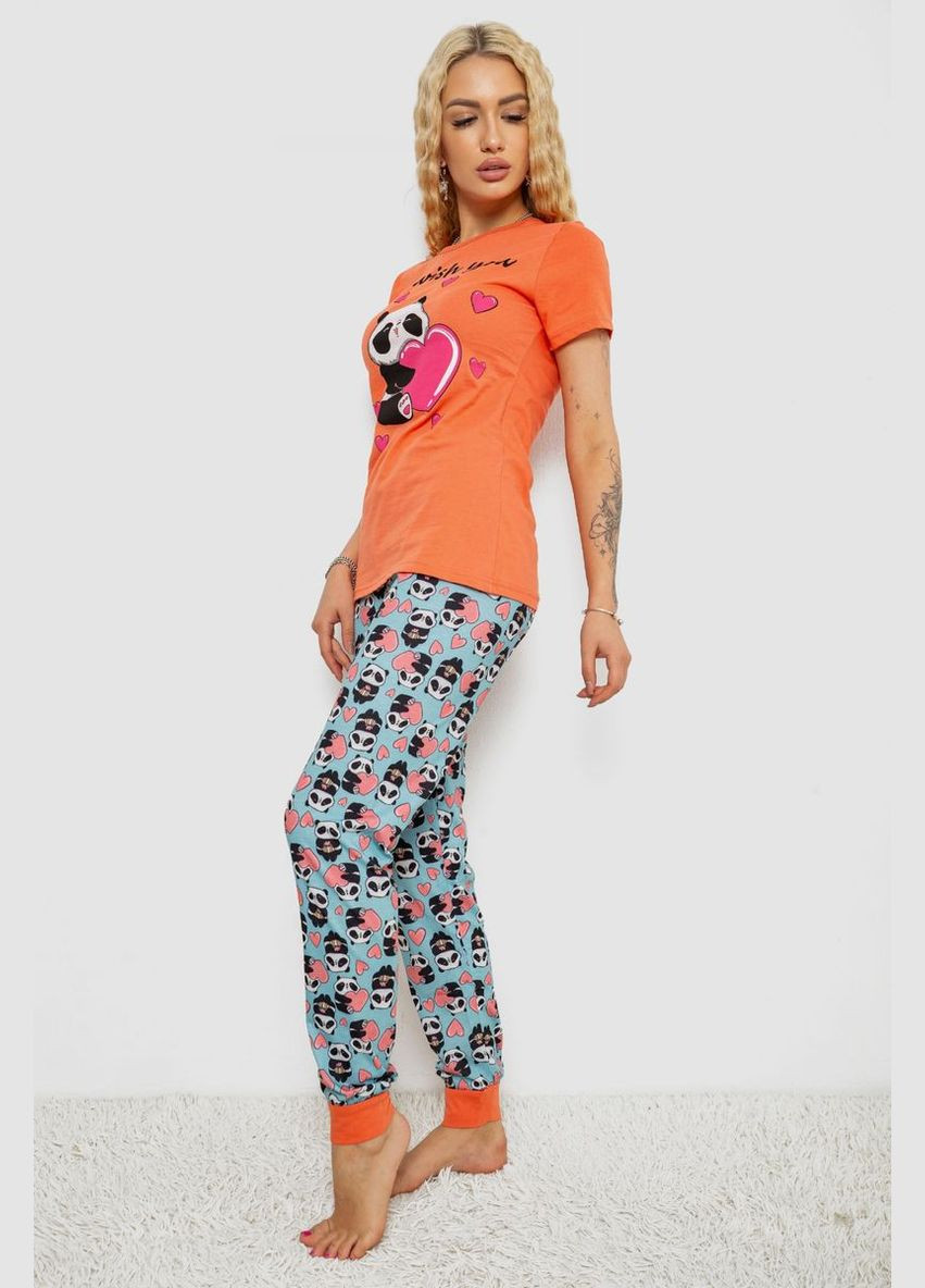 Блакитна всесезон жіноча піжама з принтом Fashion