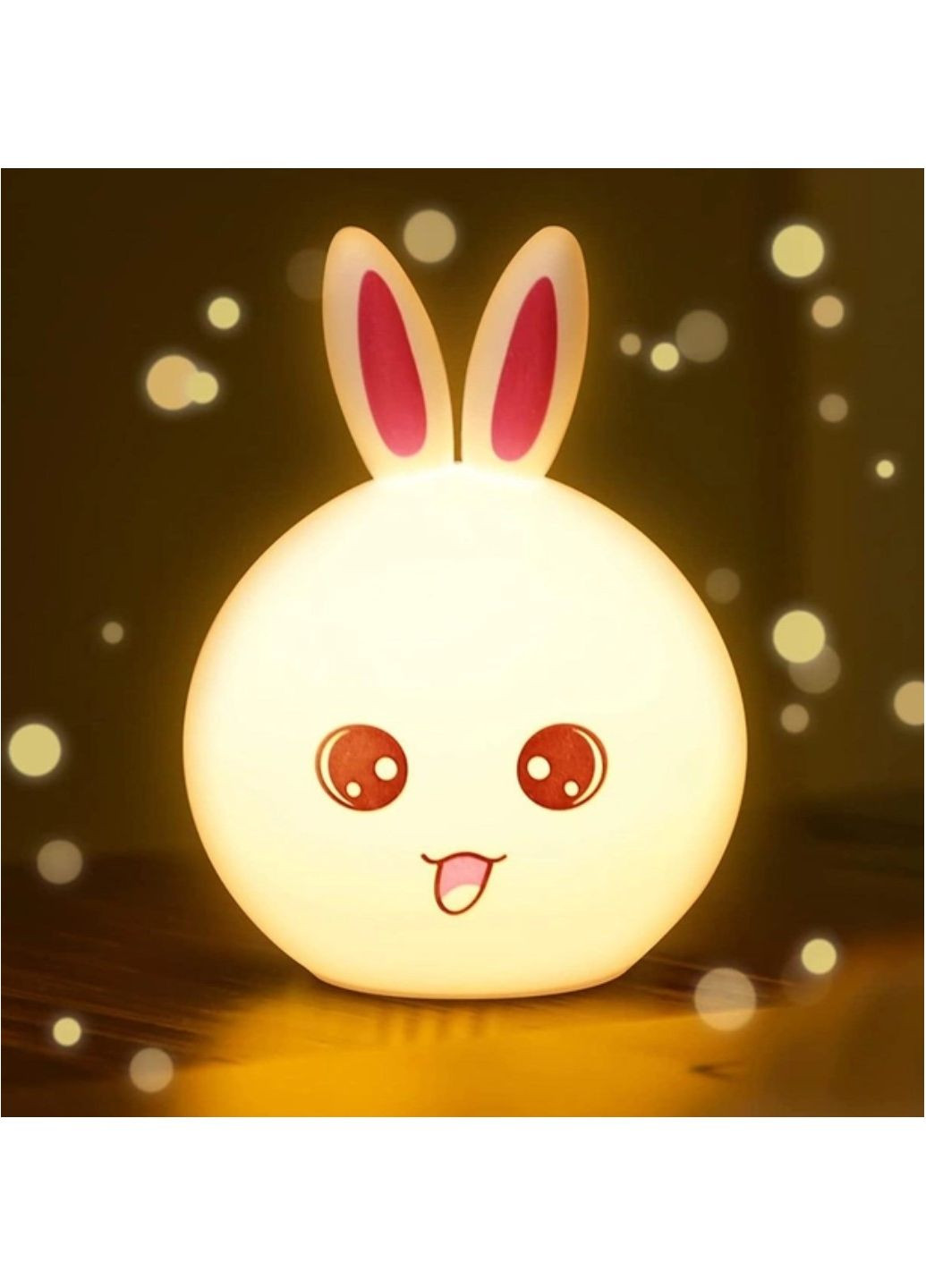 Ночник настольная лампа на аккумуляторе светильник аккумуляторный на стол Кролик LED Rabbit Soft Touch Francesco Marconi (293517250)