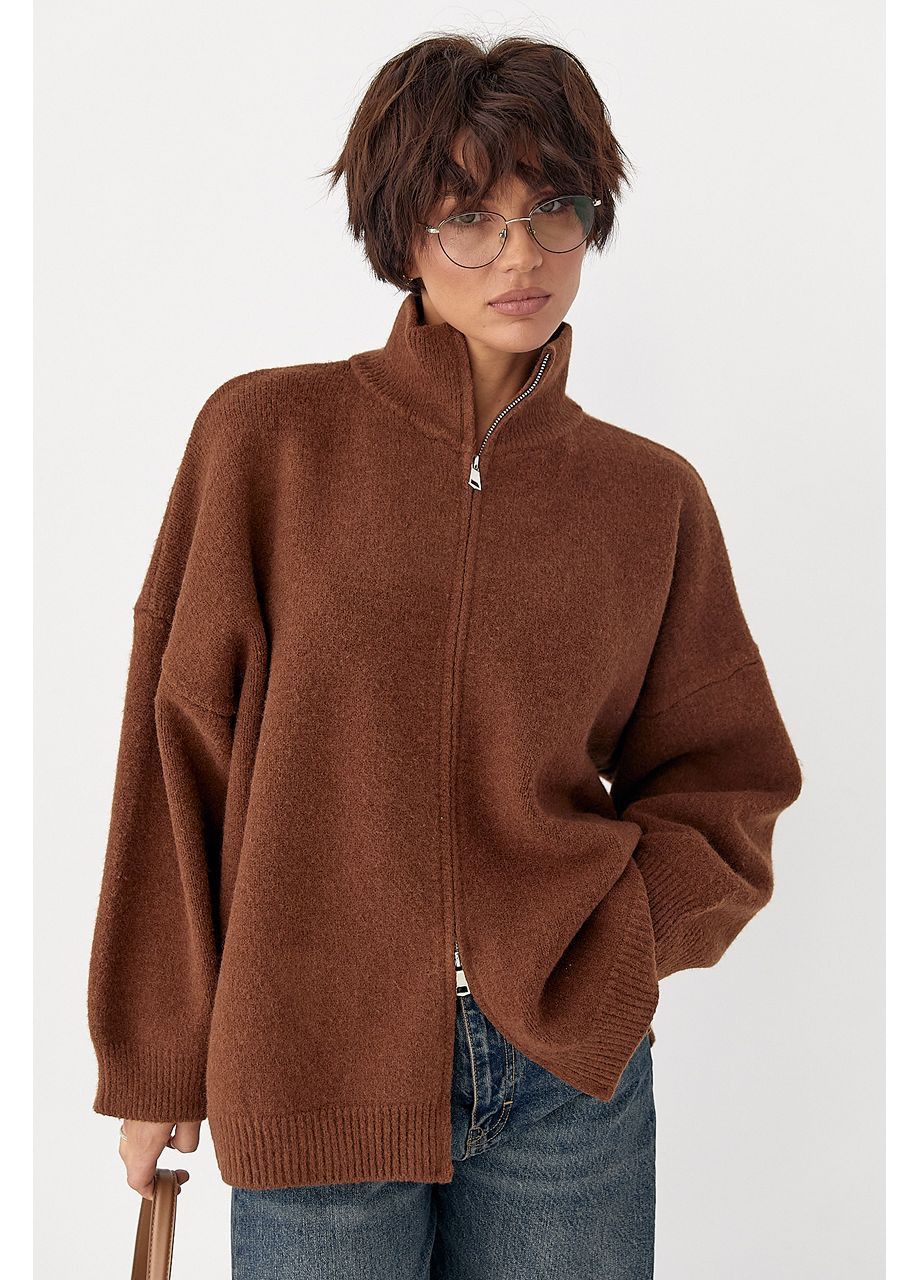 Коричневый зимний кардиган Lurex