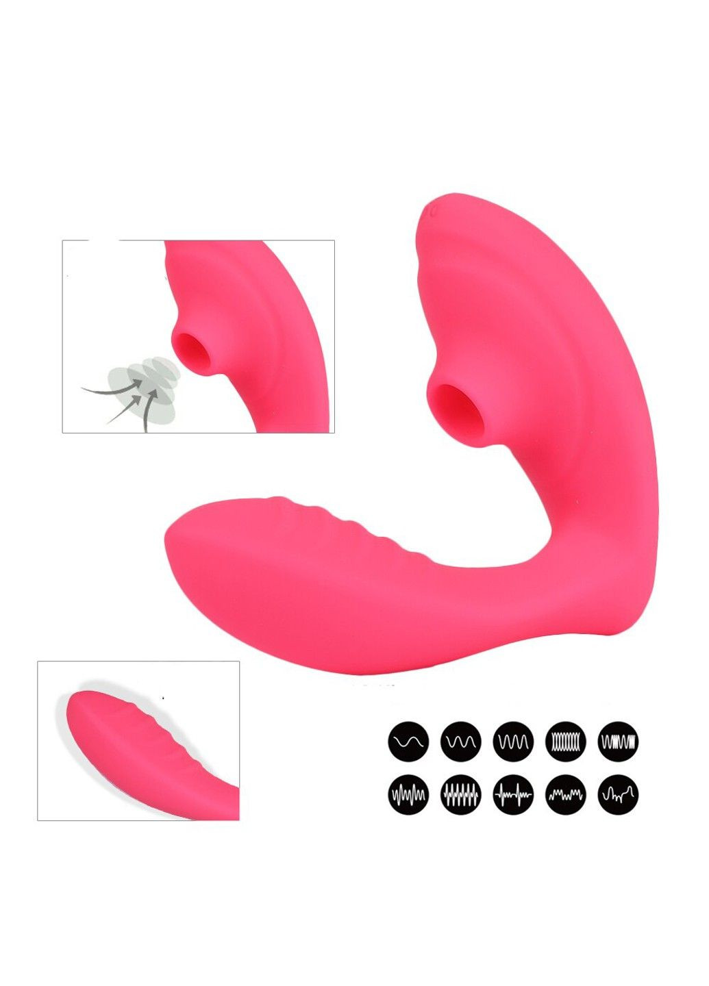 Вакуумний вібростимулятор рожевого кольору (20 режимів) We Love (284278621)