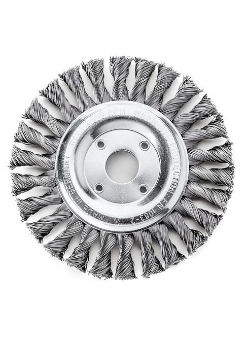 Щетка дисковая 200х22,2 мм скрученная жгутами стальная проволока 0,5 мм 36 жгутов 9000 об/мин 476211 (13667) Lessmann (295033046)