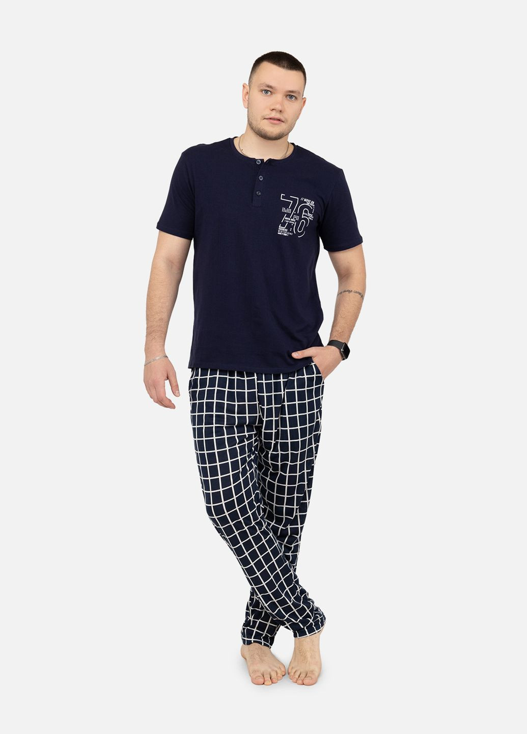 Чоловіча піжама колір темно-синій ЦБ-00248802 Seyko (294293200)