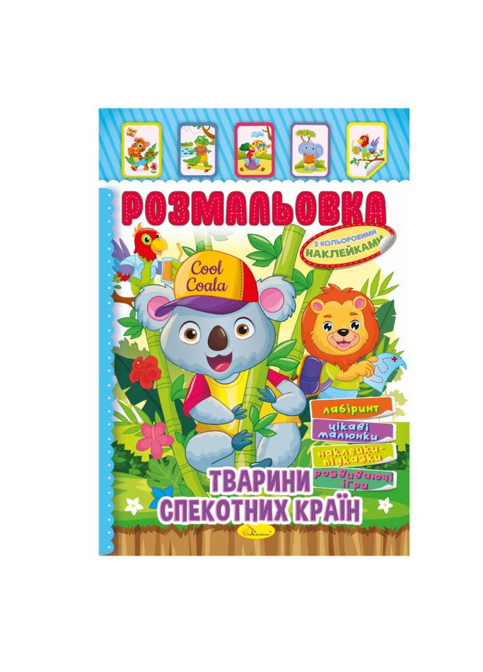 Книжка Раскраска "Животные жарких стран" РМ-51-03 с цветными наклейками Апельсин (305077412)