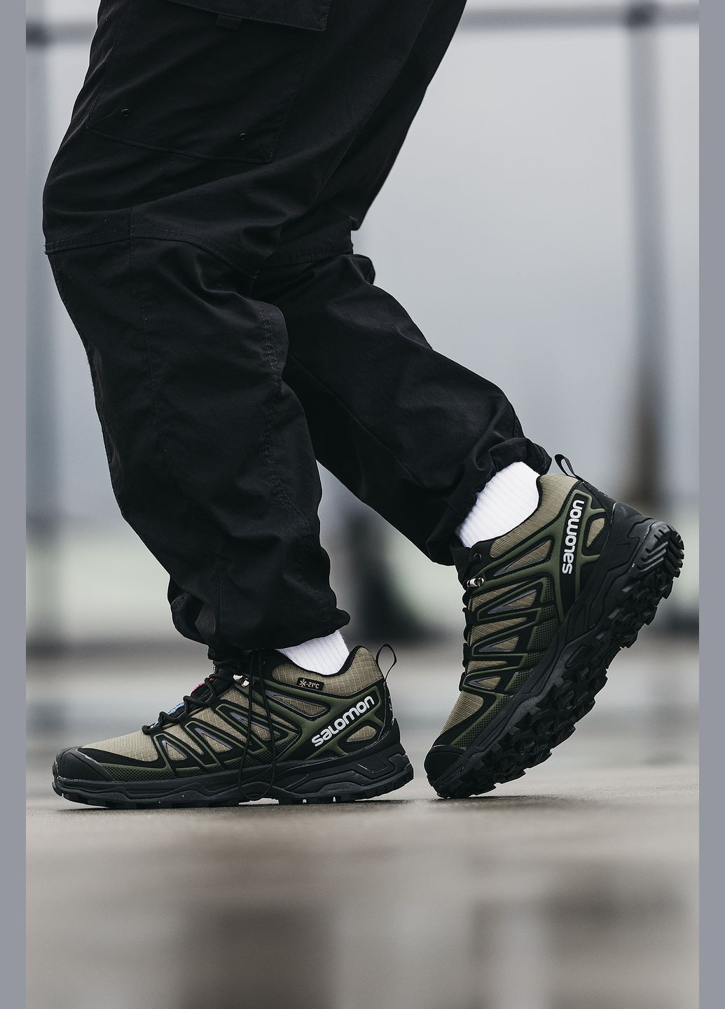 Оливковые (хаки) зимние кроссовки зимние мужские salomon speed cross pro winter khaki fur | саломон спид кросс про хаки с мехом No Brand