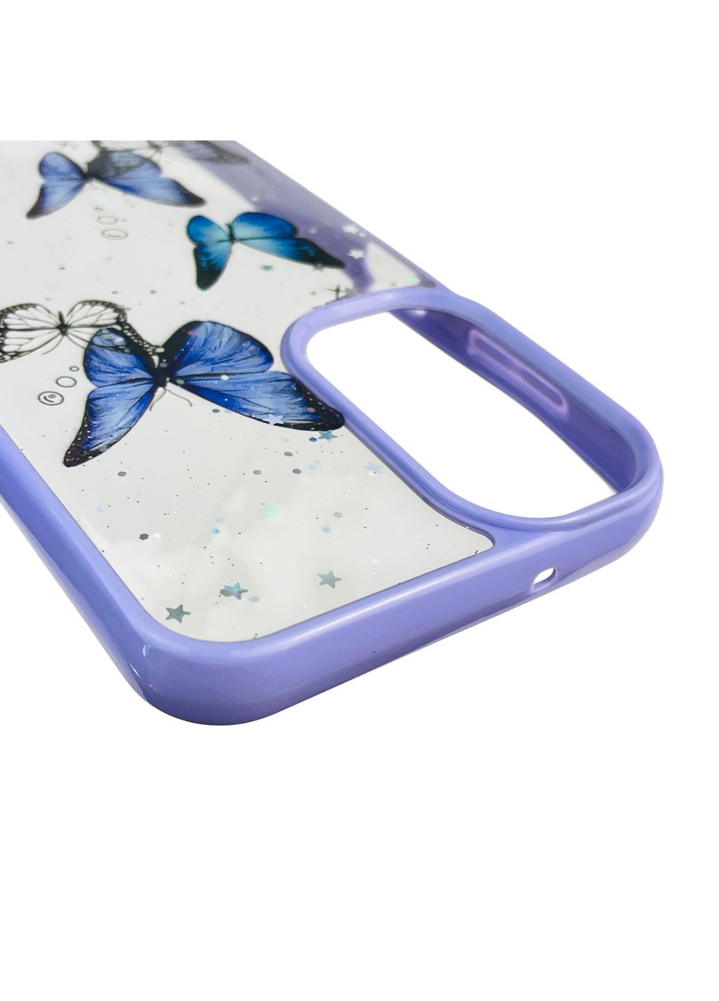 Чехол для Galaxy A14 5G (SM-A146) с блёстками с бабочками на самсунг а14 5г сиреневый Samsung (366387285)