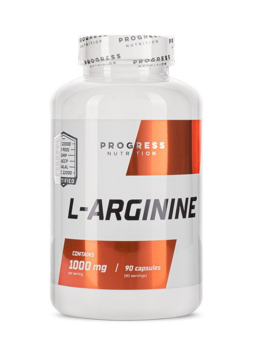 Амінокислота L-Arginine, 90 капсул Progress Nutrition (293339160)