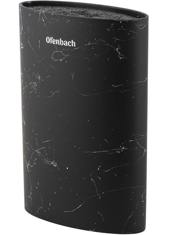Подставка-бревно Black Marble для кухонных ножей и ножниц 16х7х22.5см, овальная Ofenbach (330020488)