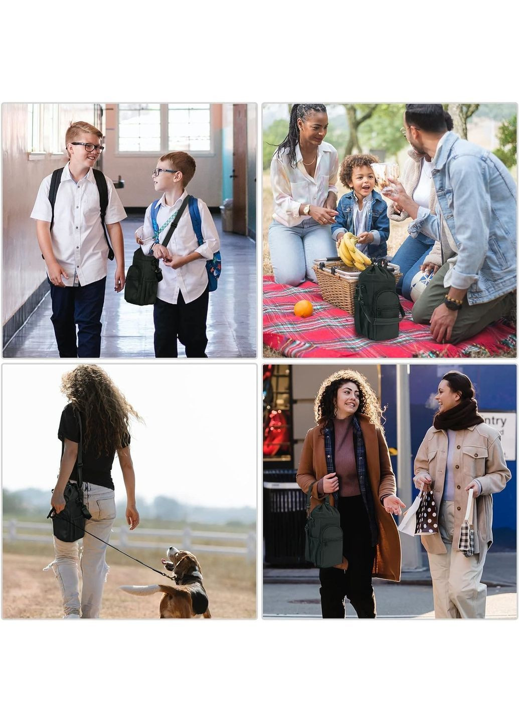 Термосумка-чехол для бутылки 590-1180 мл с термоизоляцией, регулируемым плечевым ремнем и карманами, черная More (365302573)