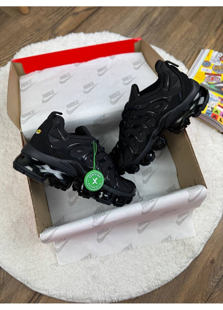 Чорні Осінні кросівки чоловічі nike air vapormax plus black найк аір вапормакс No Brand