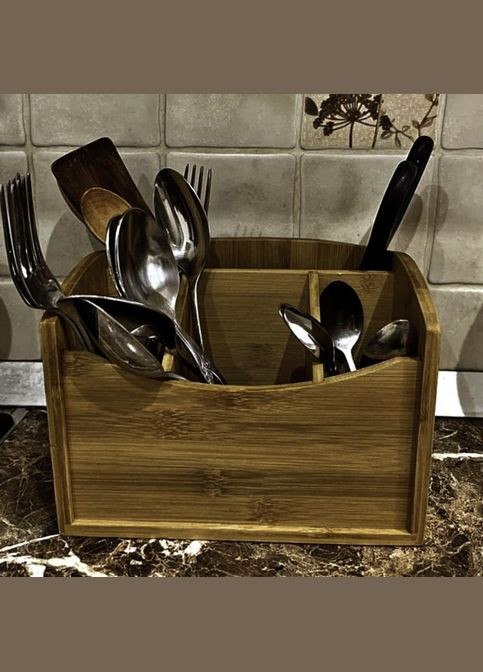 Підставка для столових приладів з дерева Пайтер мускат (ПСП-009407) No Brand (327423197)