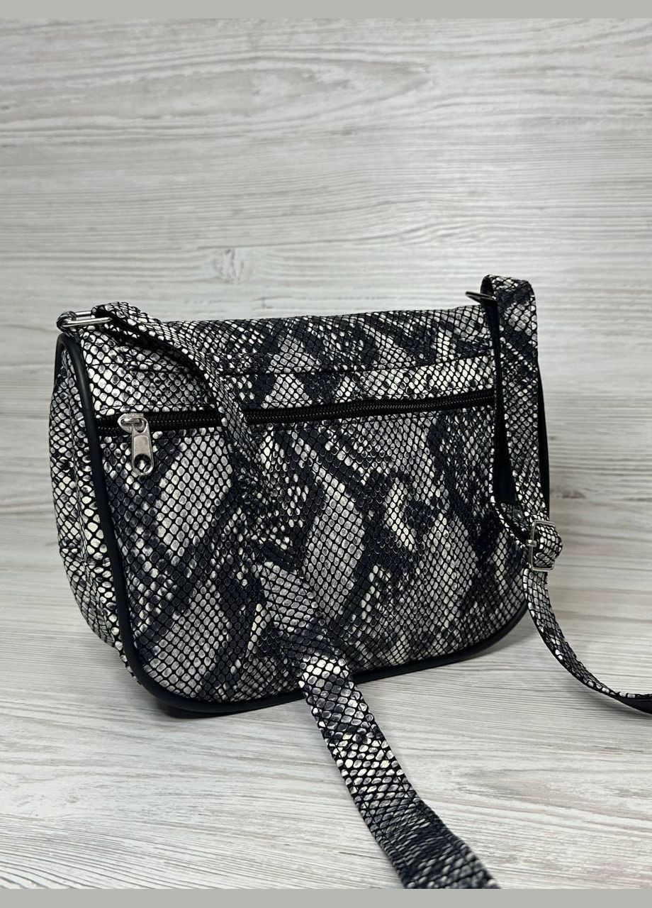 Сумочка жіноча сіра тиснена натуральна шкіра 103115/2 No Brand (316662135)