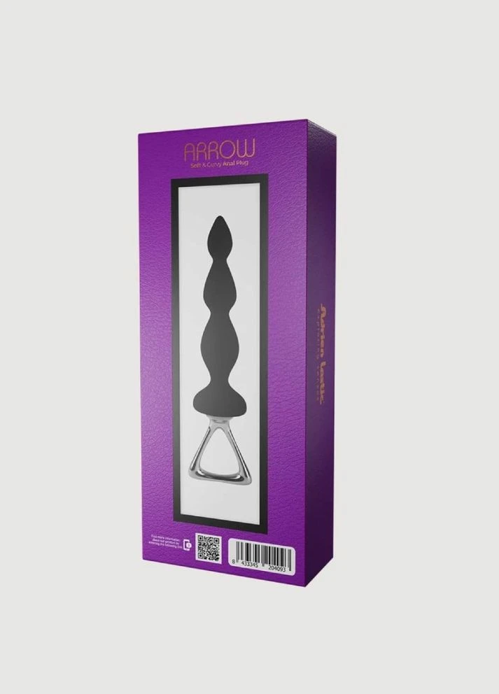 Анальная силиконовая елка Arrow с металлическим держателем, черная Adrien Lastic (324834098)