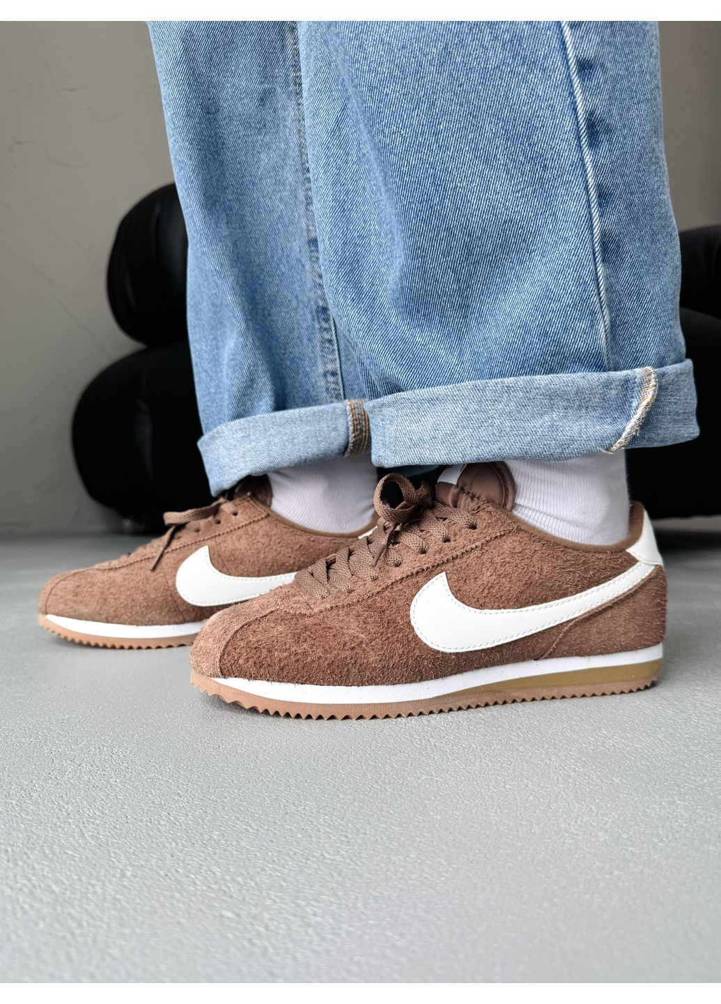 Цветные демисезонные кроссовки мужские nike cortez light brown найк кортез No Brand