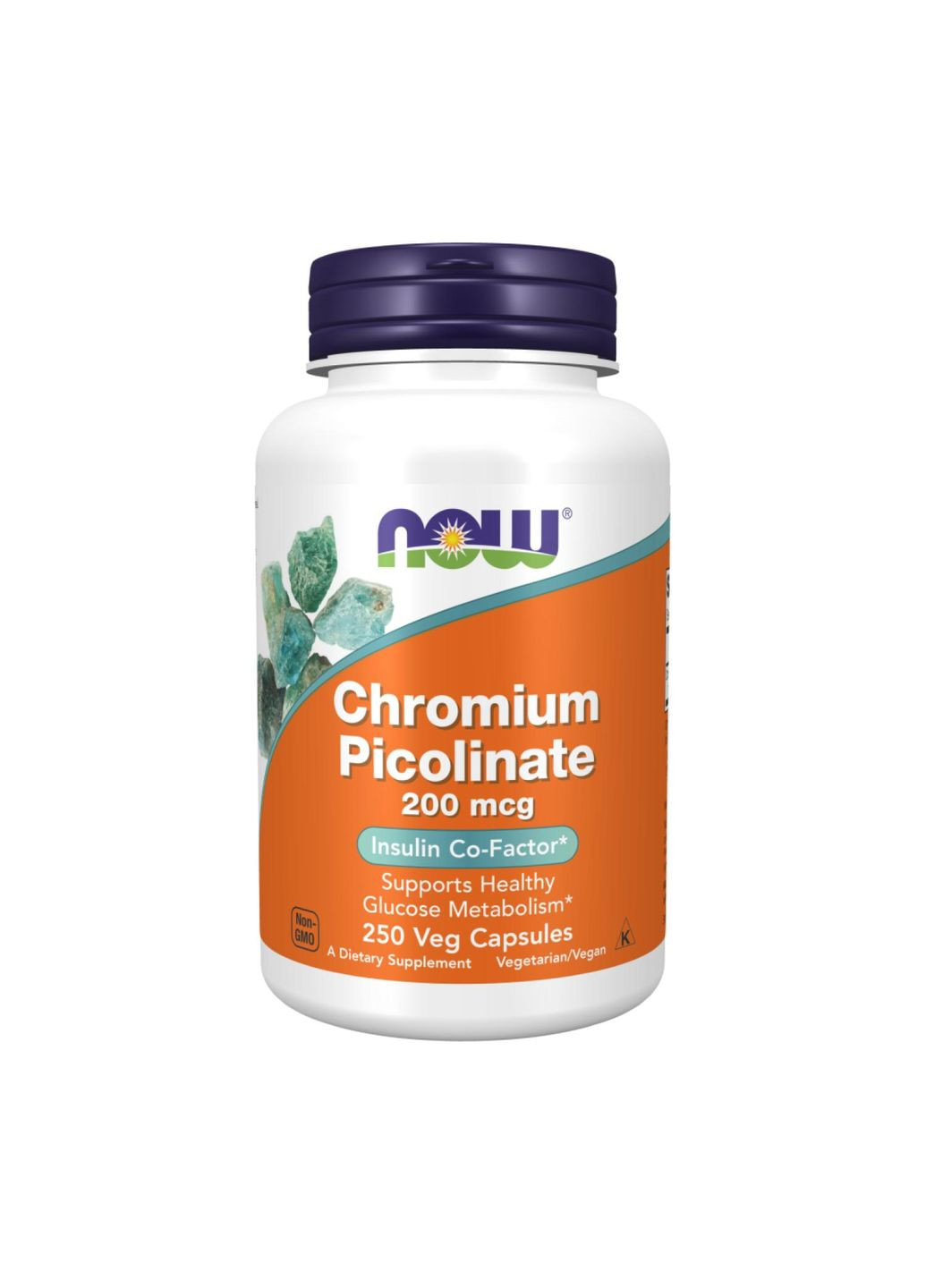 Хром піколінат Chromium Picolinate 200 мкг 250 капсул Now Foods (346086701)