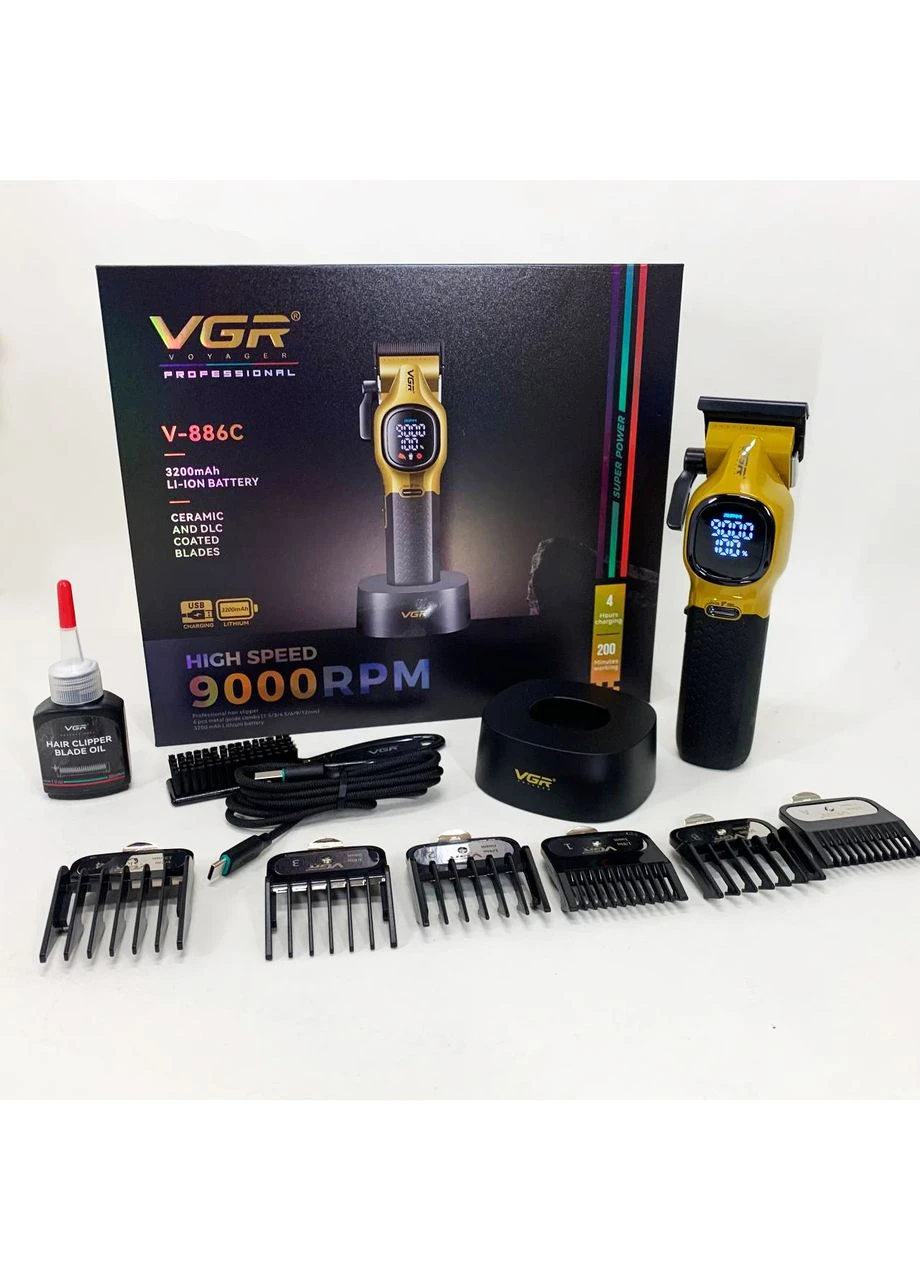 Аккумуляторная машинка для стрижки V-886C GOLD VGR (386480861)