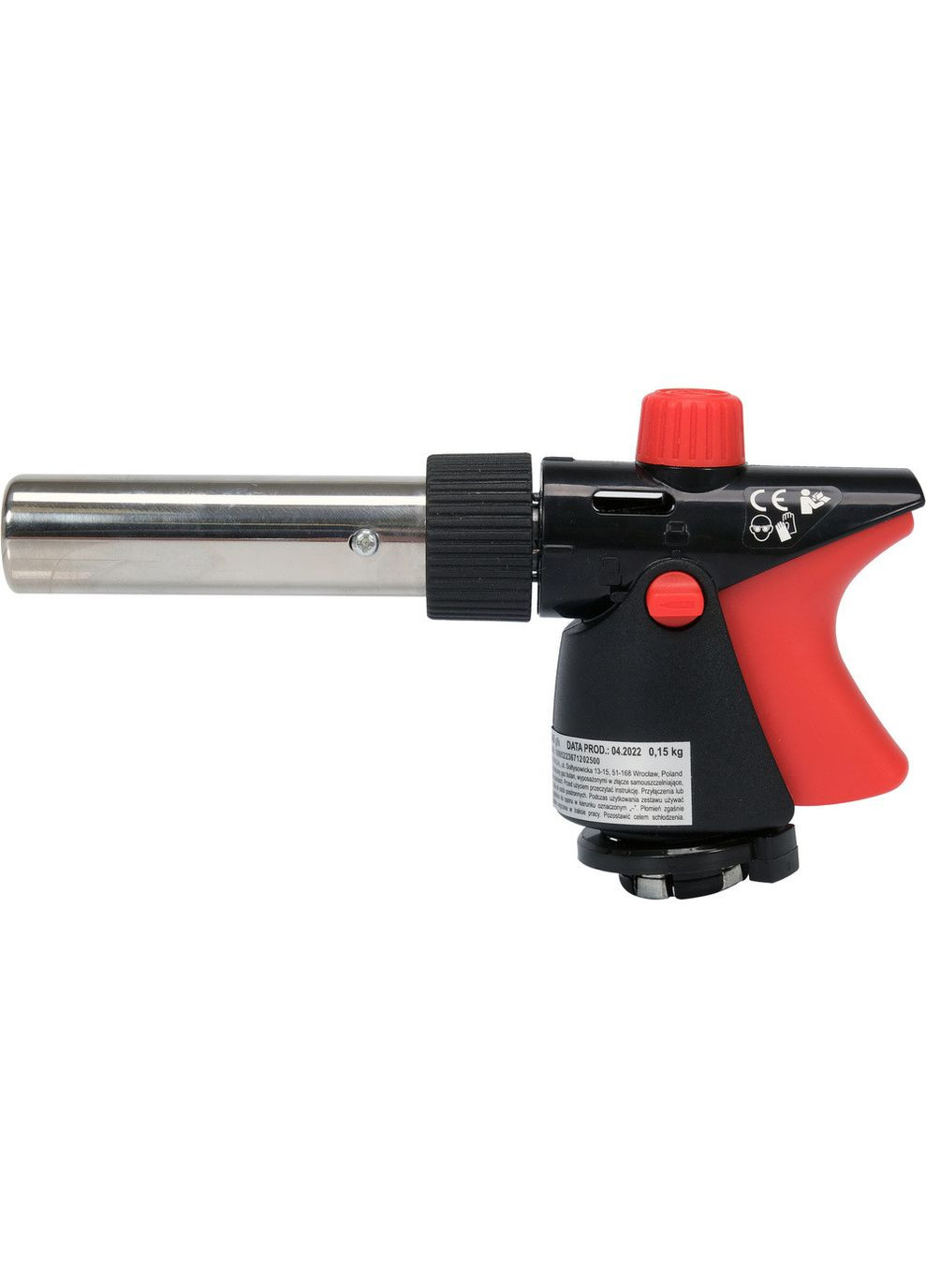 Газовий пальник YT-36712 з п'єзопідпалом, цанга, 360°, 1300°C YATO (365330208)