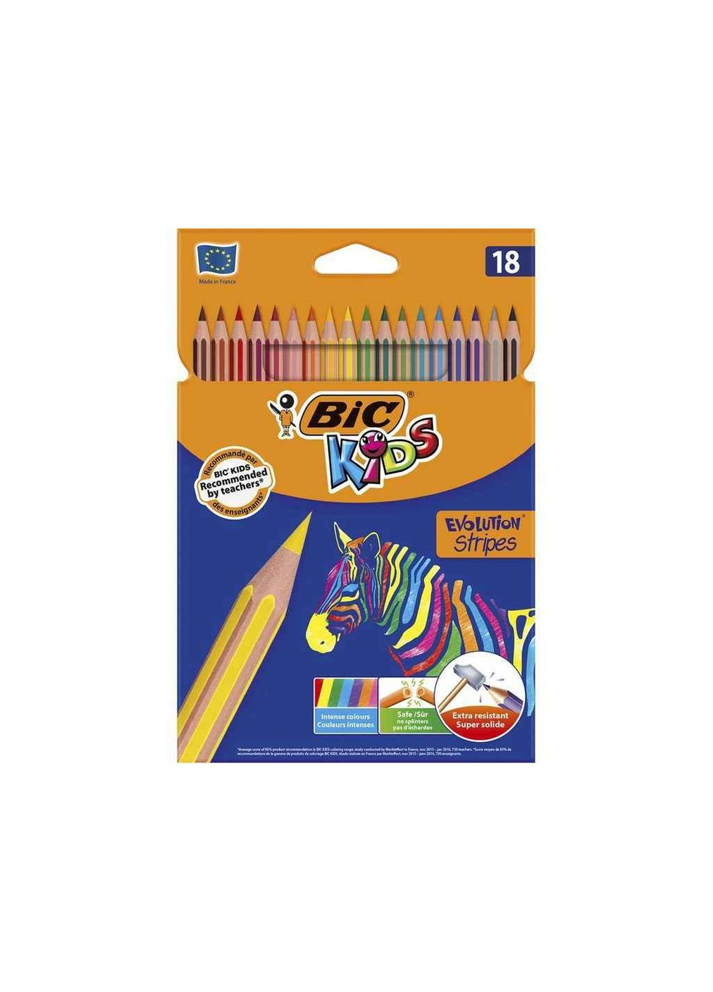 Карандаши цветные Еволюшн Страйпс, 18 шт bc950524 ТМ Bic (304062001)