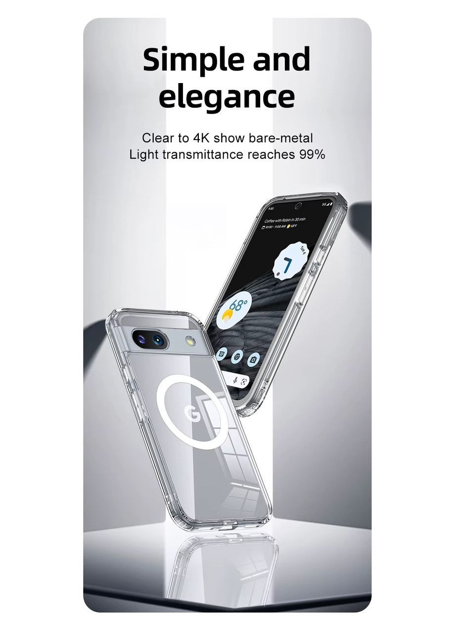 Протиударний чохол для Google Pixel 8 Прозорий MagSafe Viseaon (322212356)