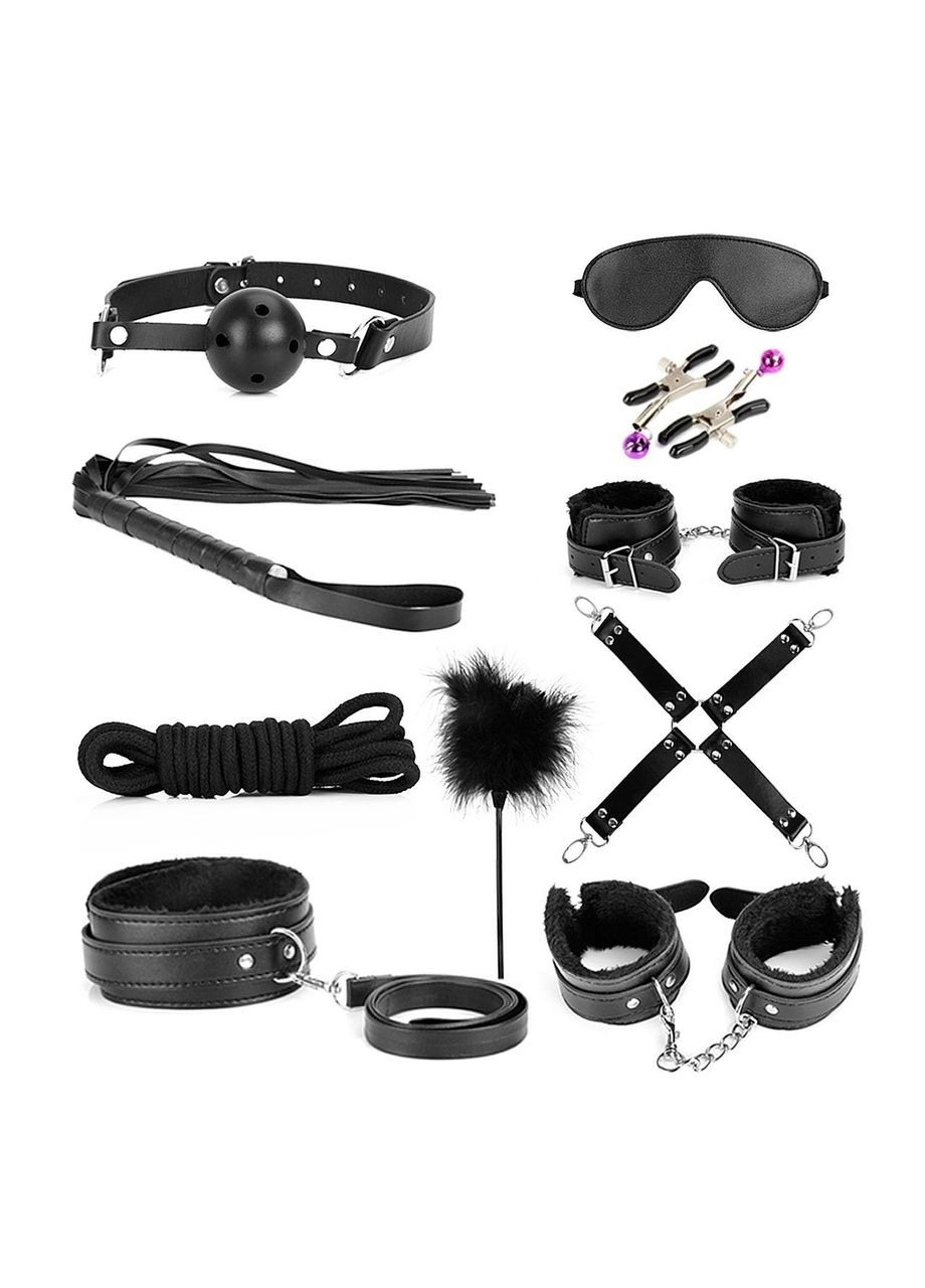 Набір бдсм фетиш чорний Mr. GREY BDSM 11 в 1 Чорний (Садо мазо Must Have collection) No Brand (303886278)