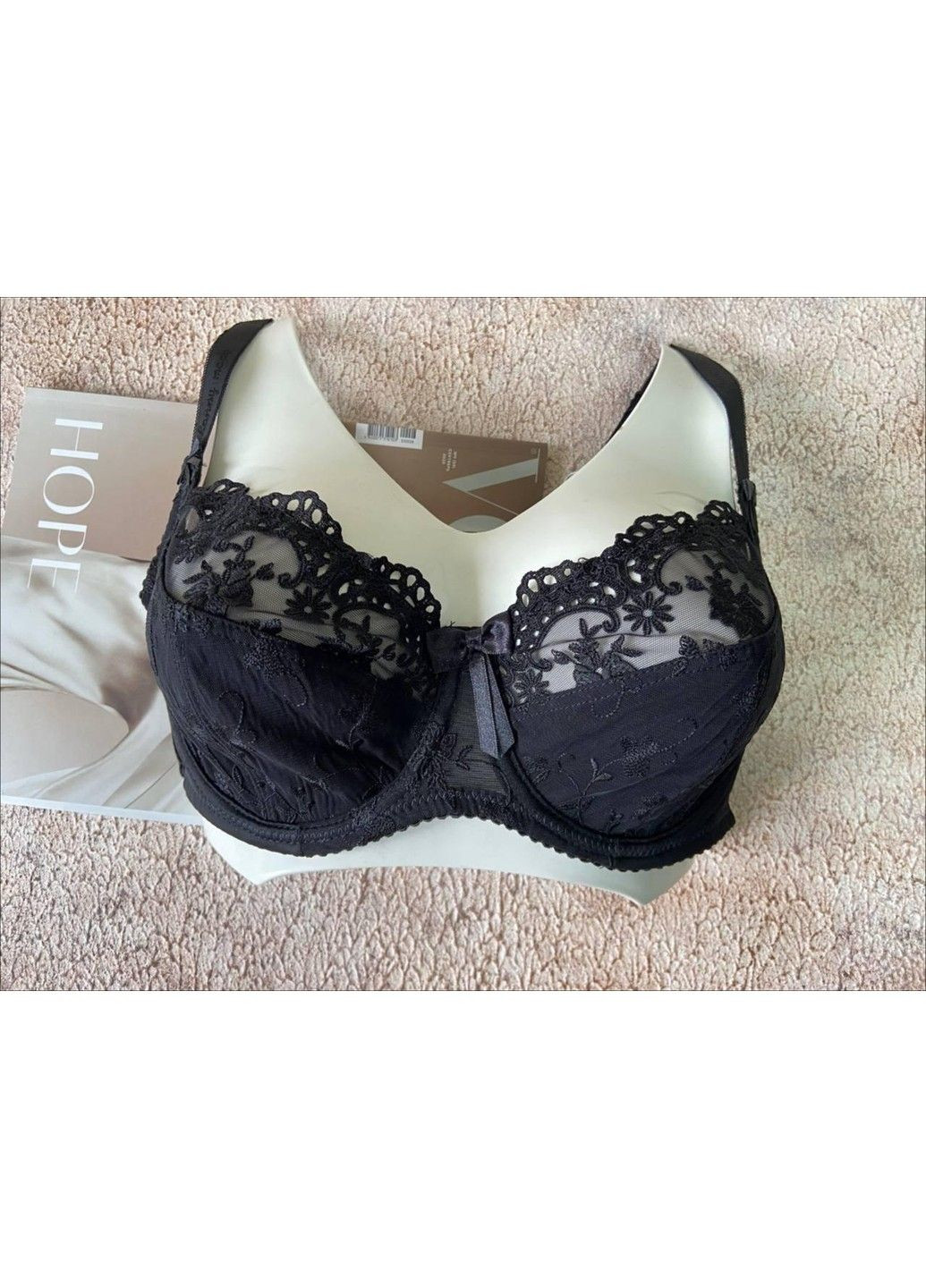 Чёрный черный бюстгальтер удобный лифчик без поролона на 5 размер груди Lanny Mode