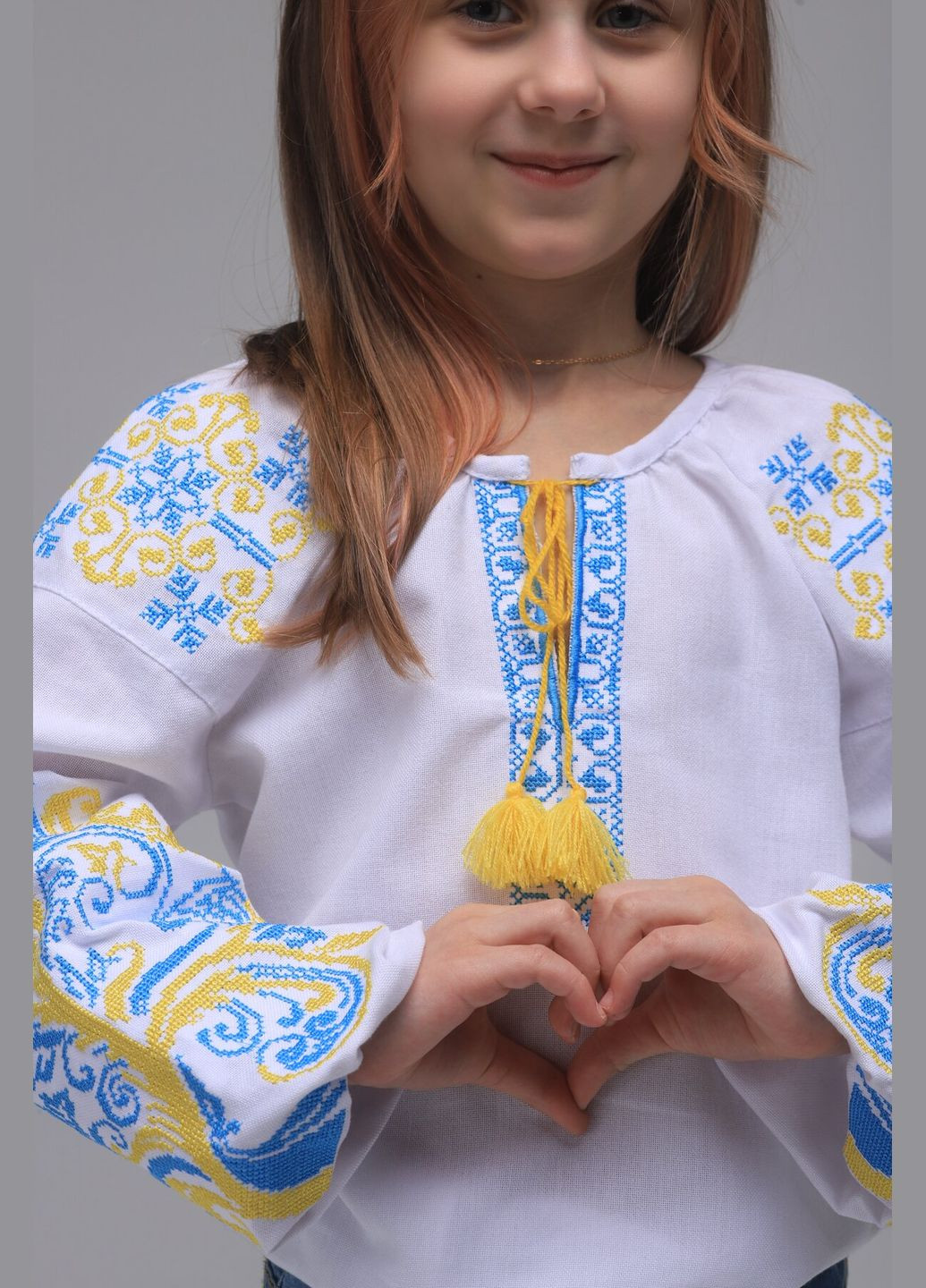 Жовта сорочка вишиванка для дівчинки ольга 146 см жовто- блакитний shop (2000989763963) Козачок (364552126)