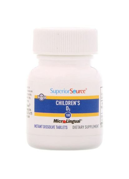 Витамин Д3 для детей, Children's Vitamin D3 400, 100таб (36606004) Superior Source (293255704)