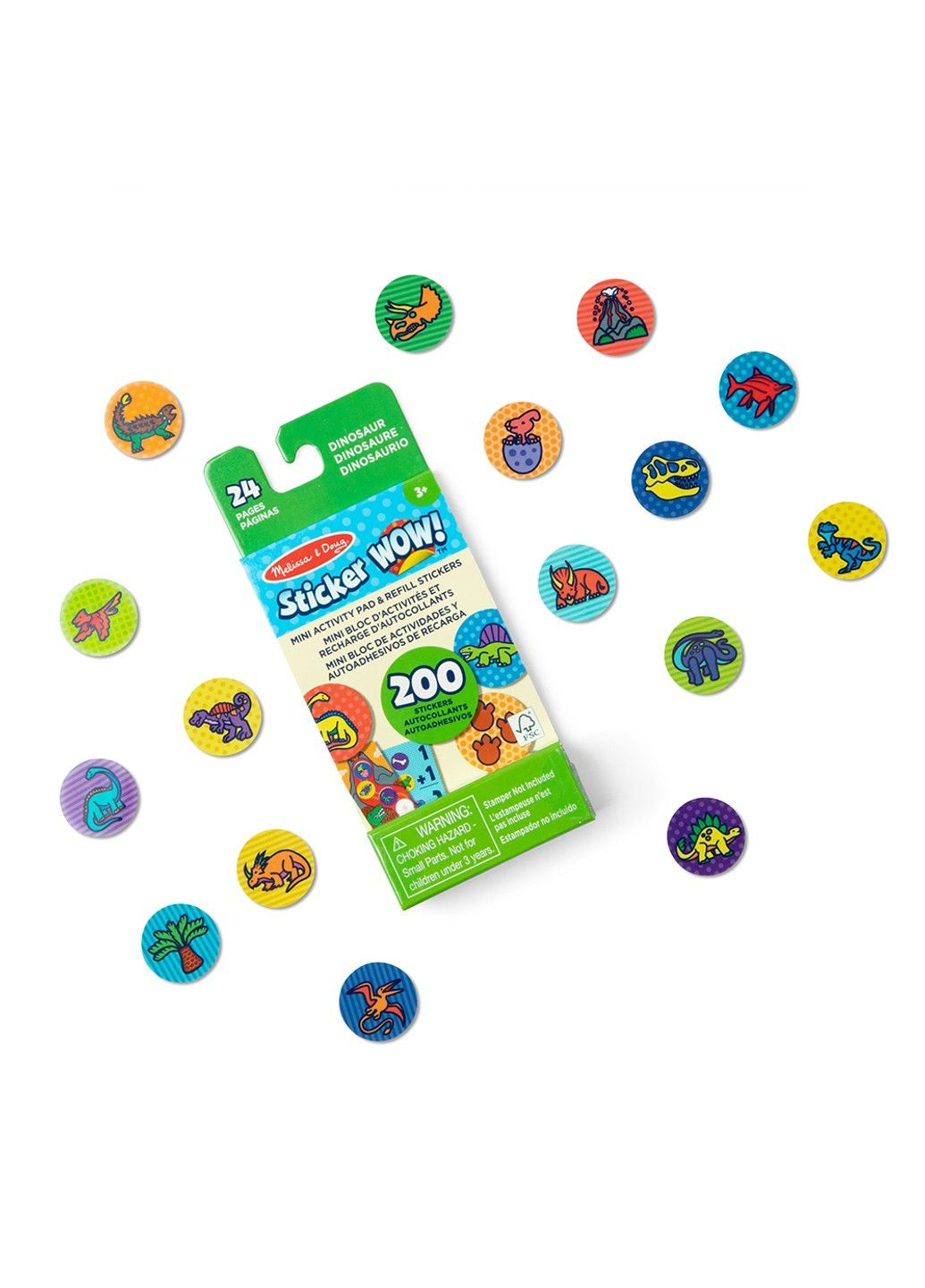 . Sticker WOW: Набір з мініблокноту та запасних наліпок для штампу «Динозаври» Melissa & Doug (360767894)