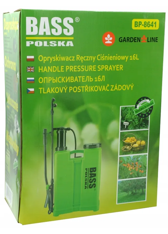 Опрыскиватель садовый ранцевый, напорный, 16 л, BH 8641 Bass Polska (407348986)