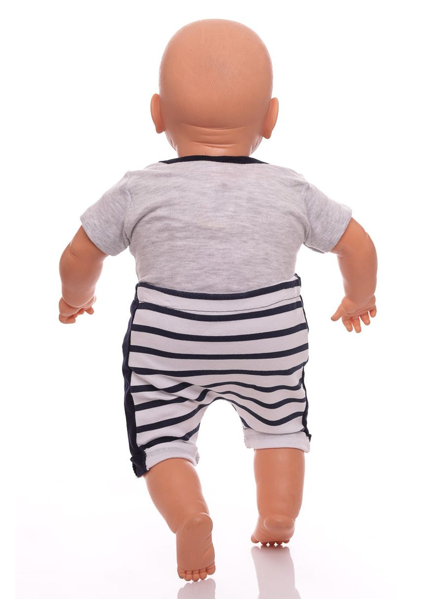 Сірий літній боді + шорти модний 56 см (30548) BABYKROHA