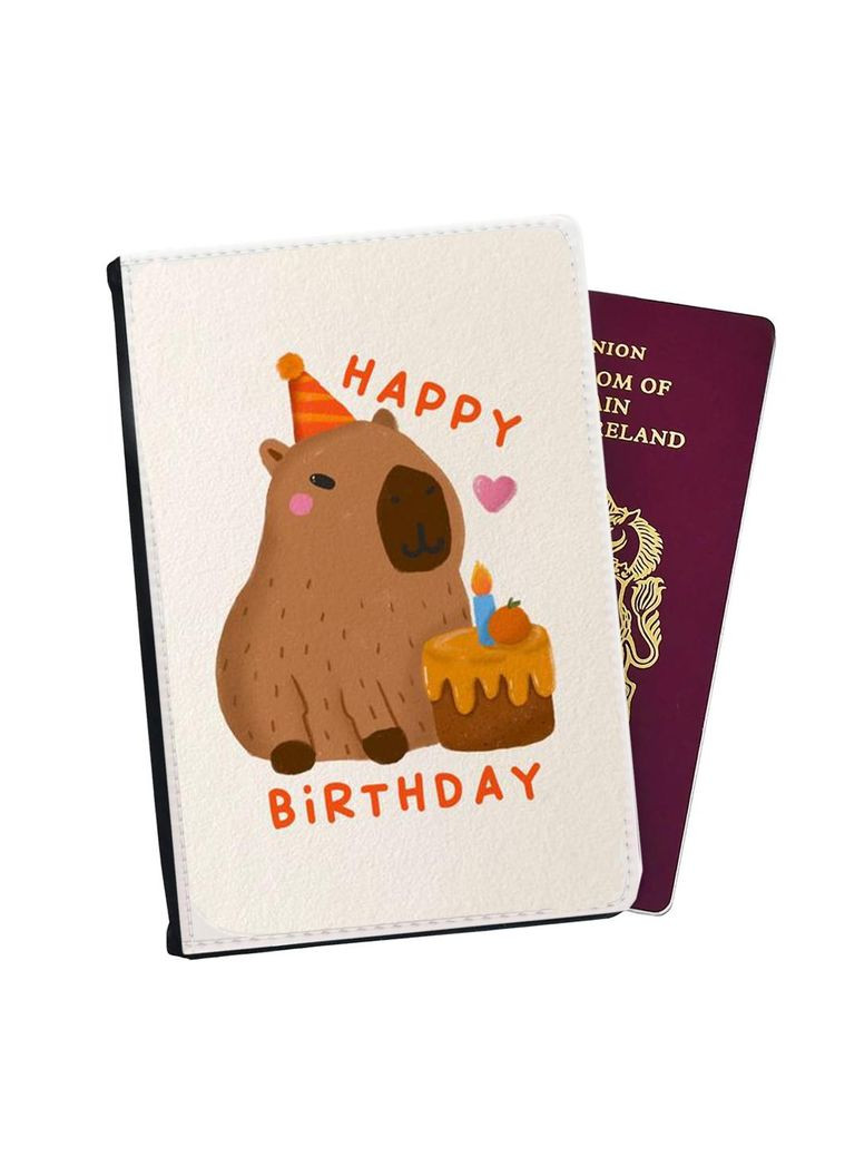 Портмоне - Обложка на паспорт, автодокументы с отсеками Happy Birthday #10 Черный No Brand (317552688)