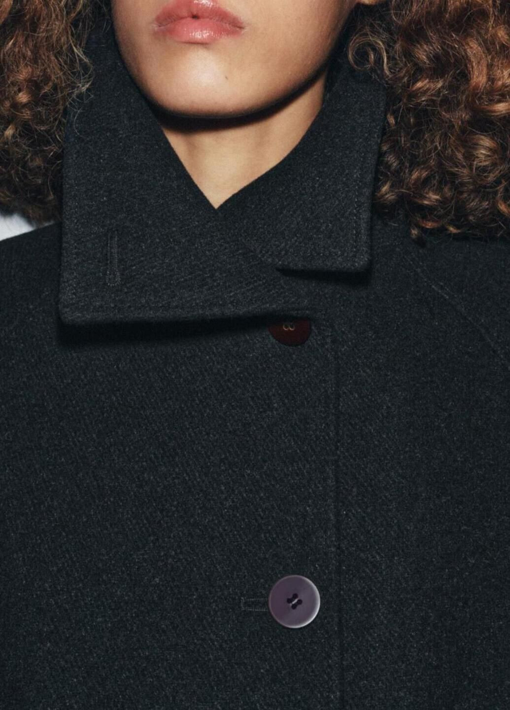 Темно-серое демисезонное Пальто Zara