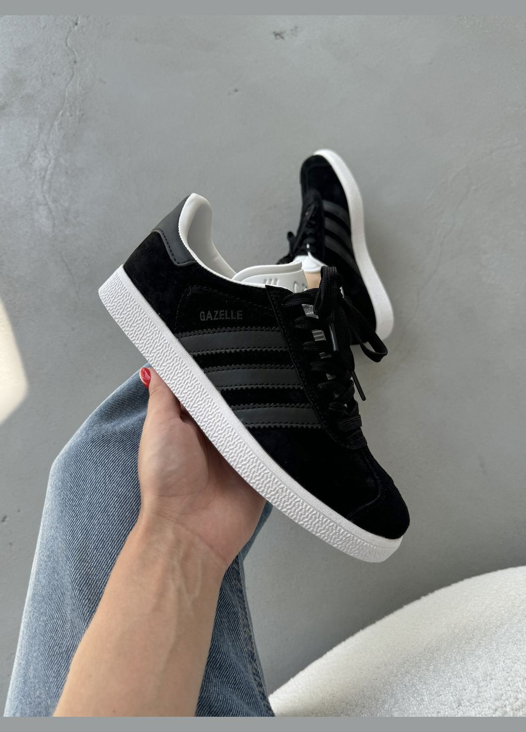 Черные демисезонные кроссовки мужские adidas gazelle black | адидас газель черные No Brand