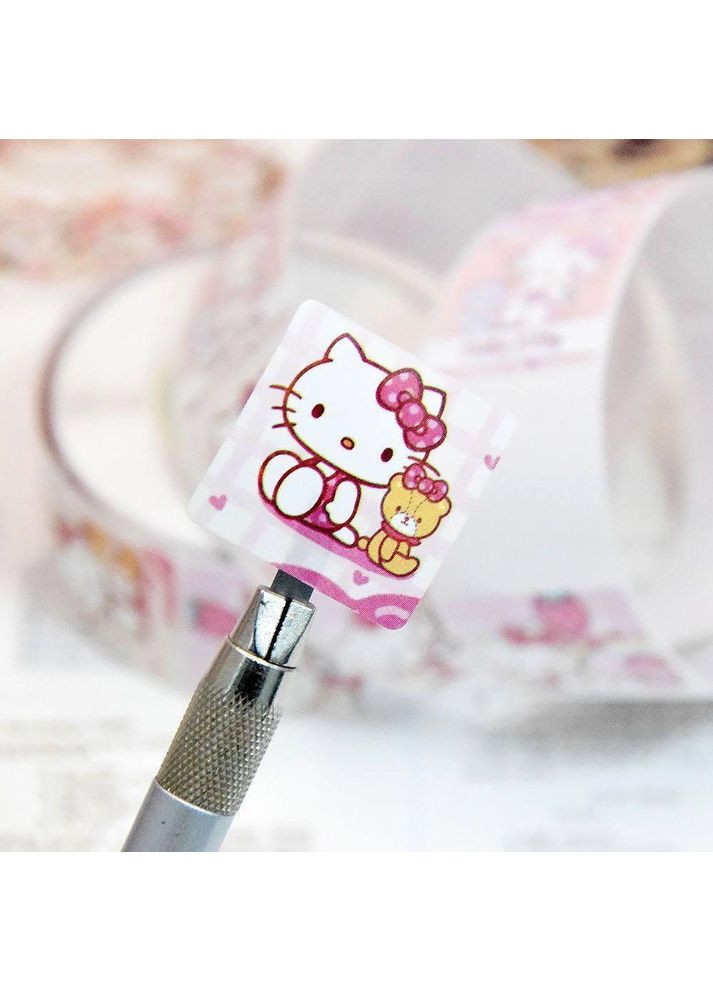 Наклейки Хэллоу Китти Hello Kitty 500 шт/рулон наклейки для декора No Brand (366890387)