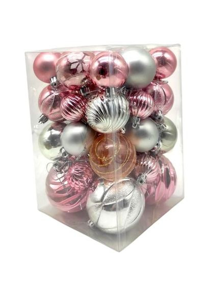 Новорічні кульки 36 штук у слюді у коробці MIC для прикраси. ProDobro (367098187)