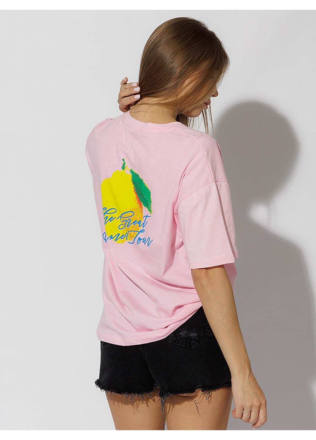Розовая летняя футболка Aden