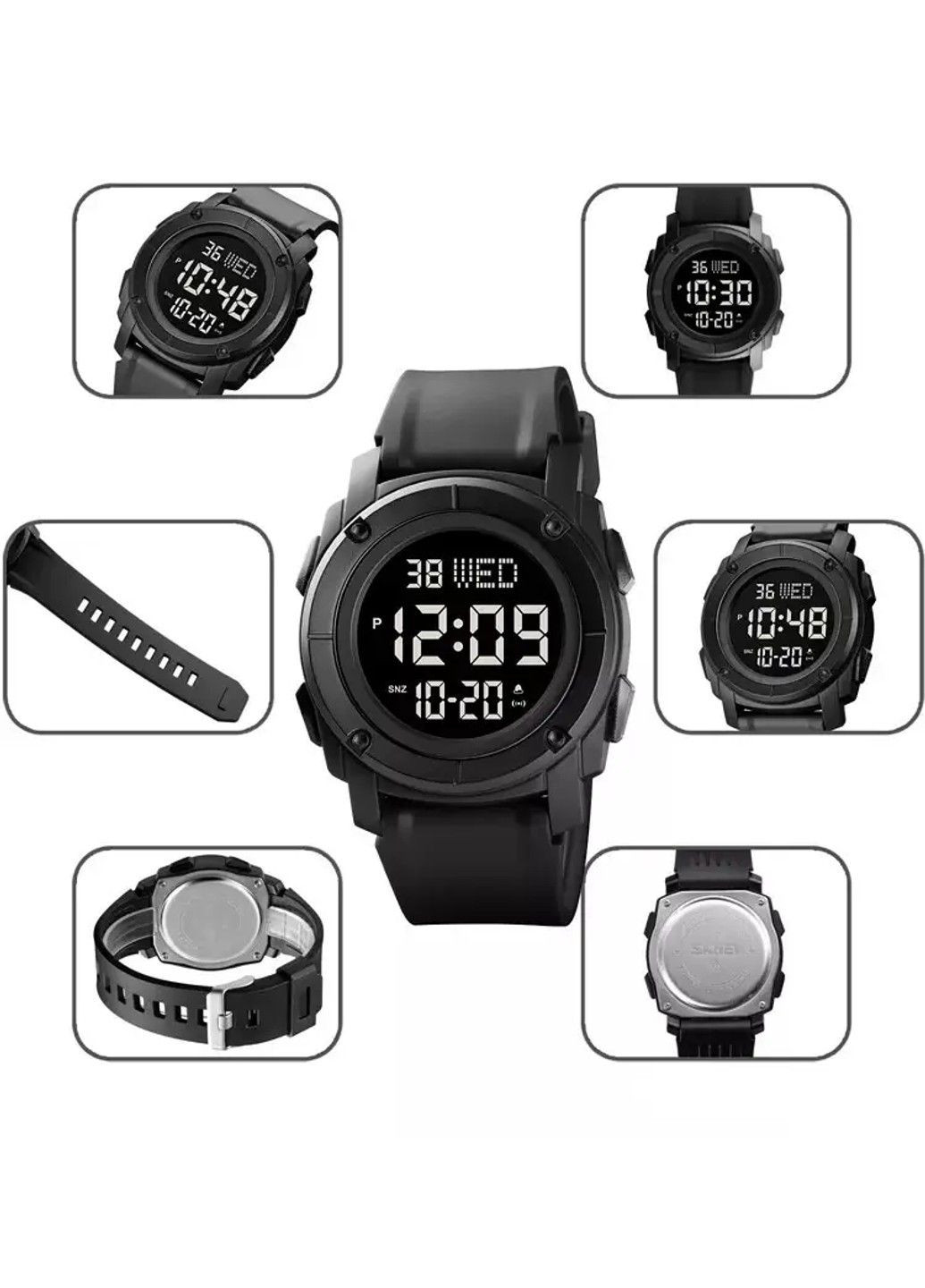 Мужские спортивные наручные часы 1853 (Черные с черным циферблатом) Skmei (314483333)