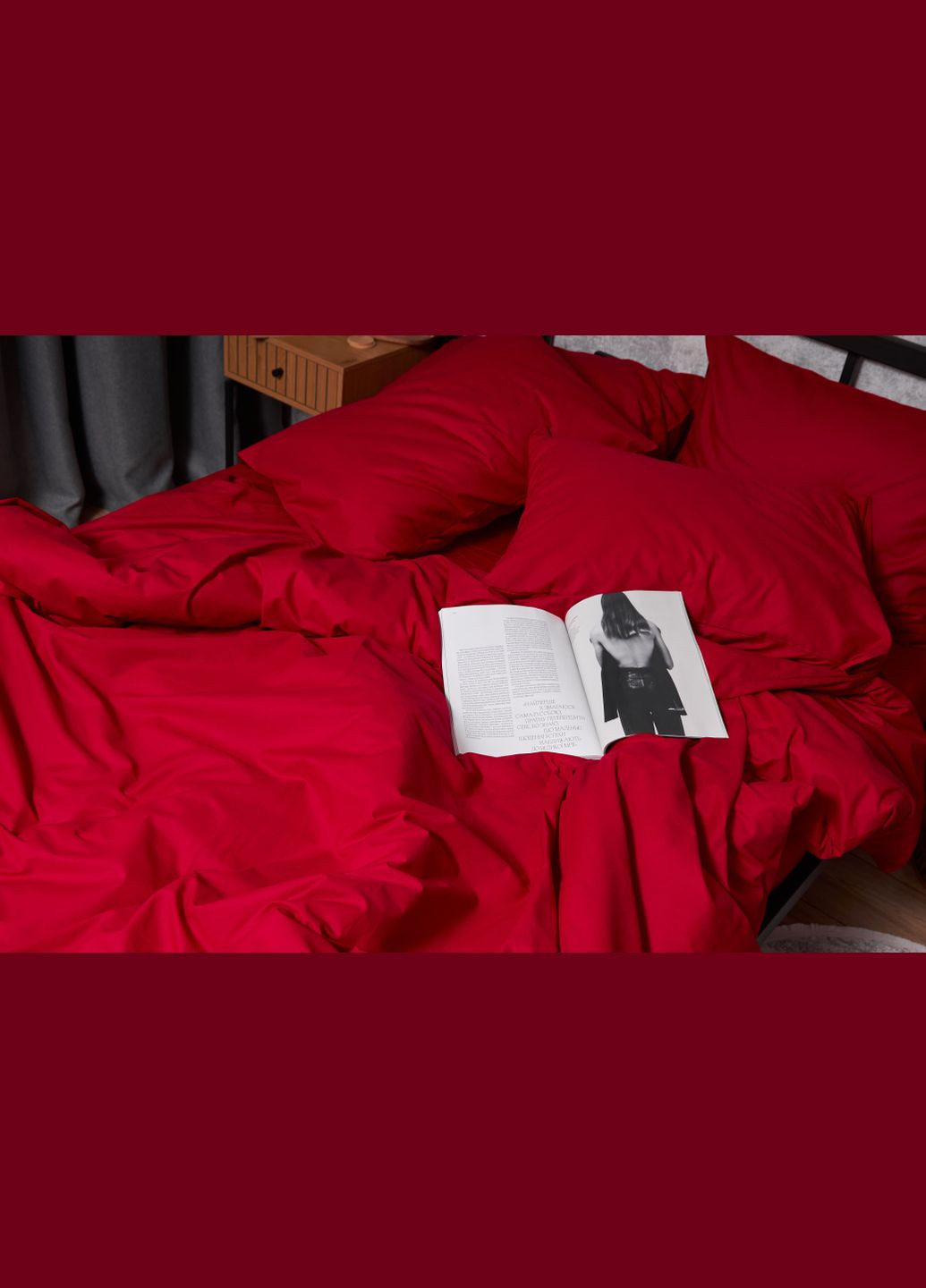 Комплект постельного белья Бязь Gold Люкс двуспальный 175х210 наволочки 2х50х70 (MS-820003121) Moon&Star cherry red (288043598)