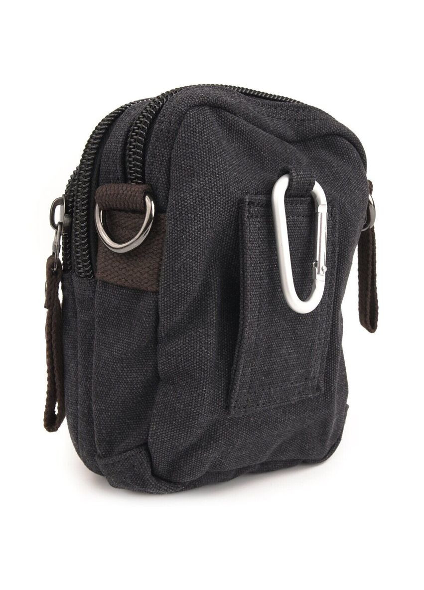 Текстильная барсетка на пояс с несколькими карманами для мужчин черная (sku_20082) No Brand (329901797)