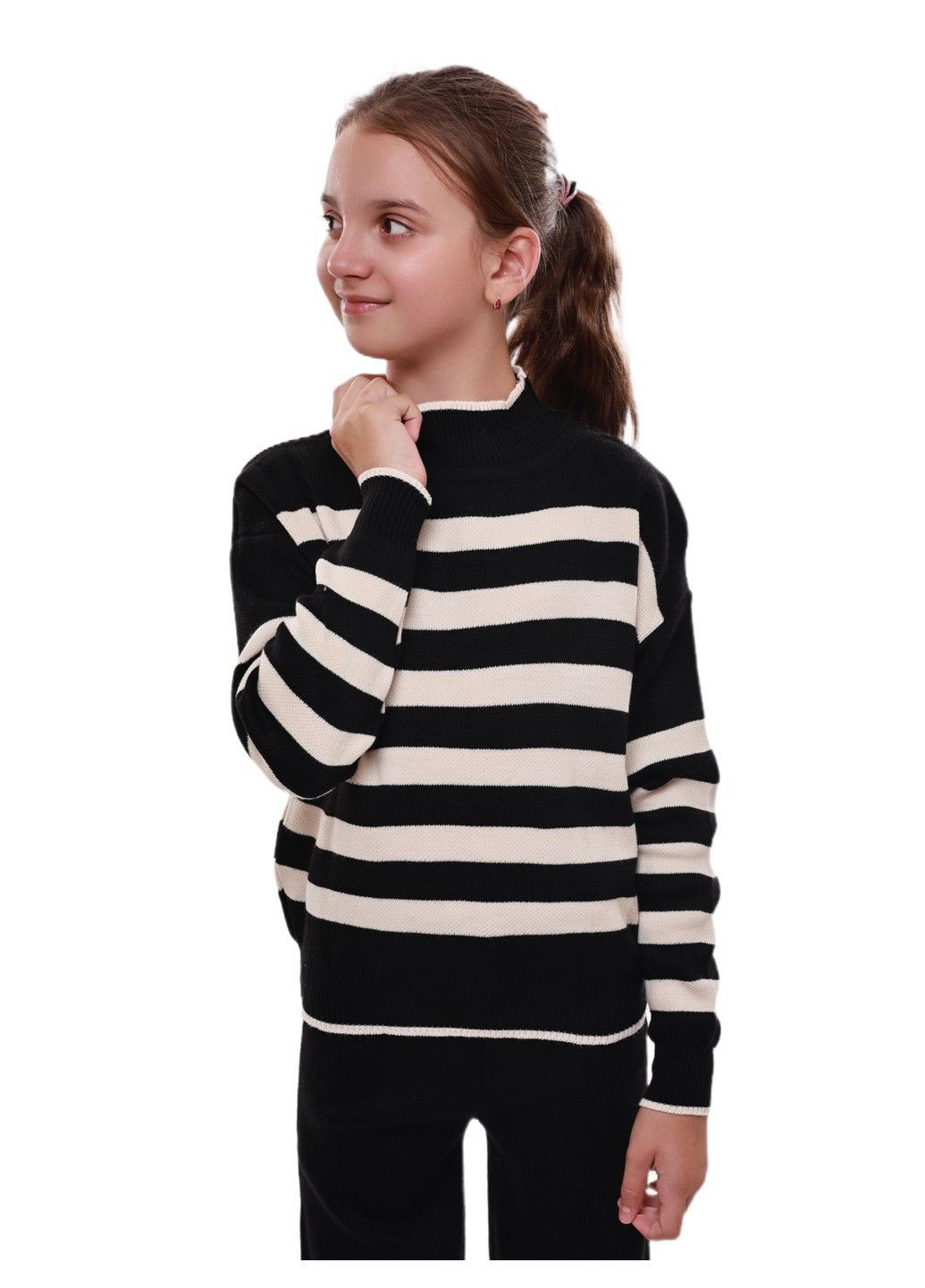 Чорно-білий костюм брючний для дівчинки підлітка No Brand