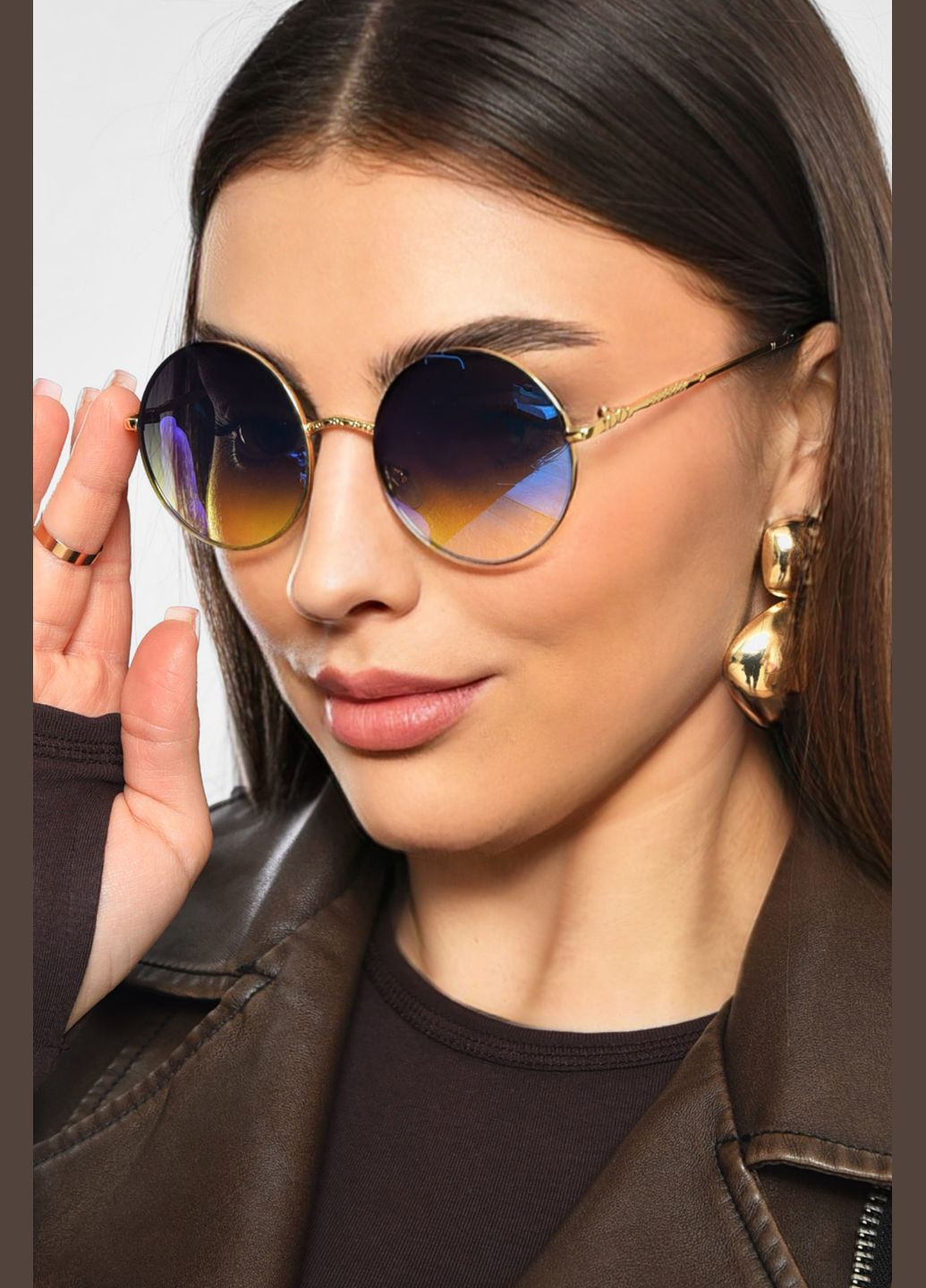 Очки женские золотистого цвета Let's Shop (325610218)