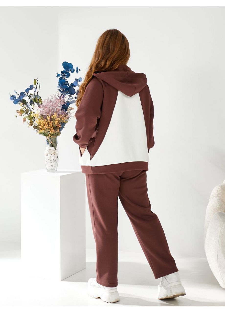 Женский теплый костюм на флисе с капюшоном No Brand (373069323)