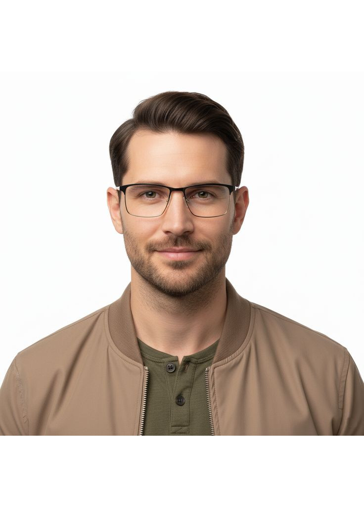 Готові чоловічі окуляри для зору в металевій оправі на флексі. Код 515 М3 No Brand (370568599)