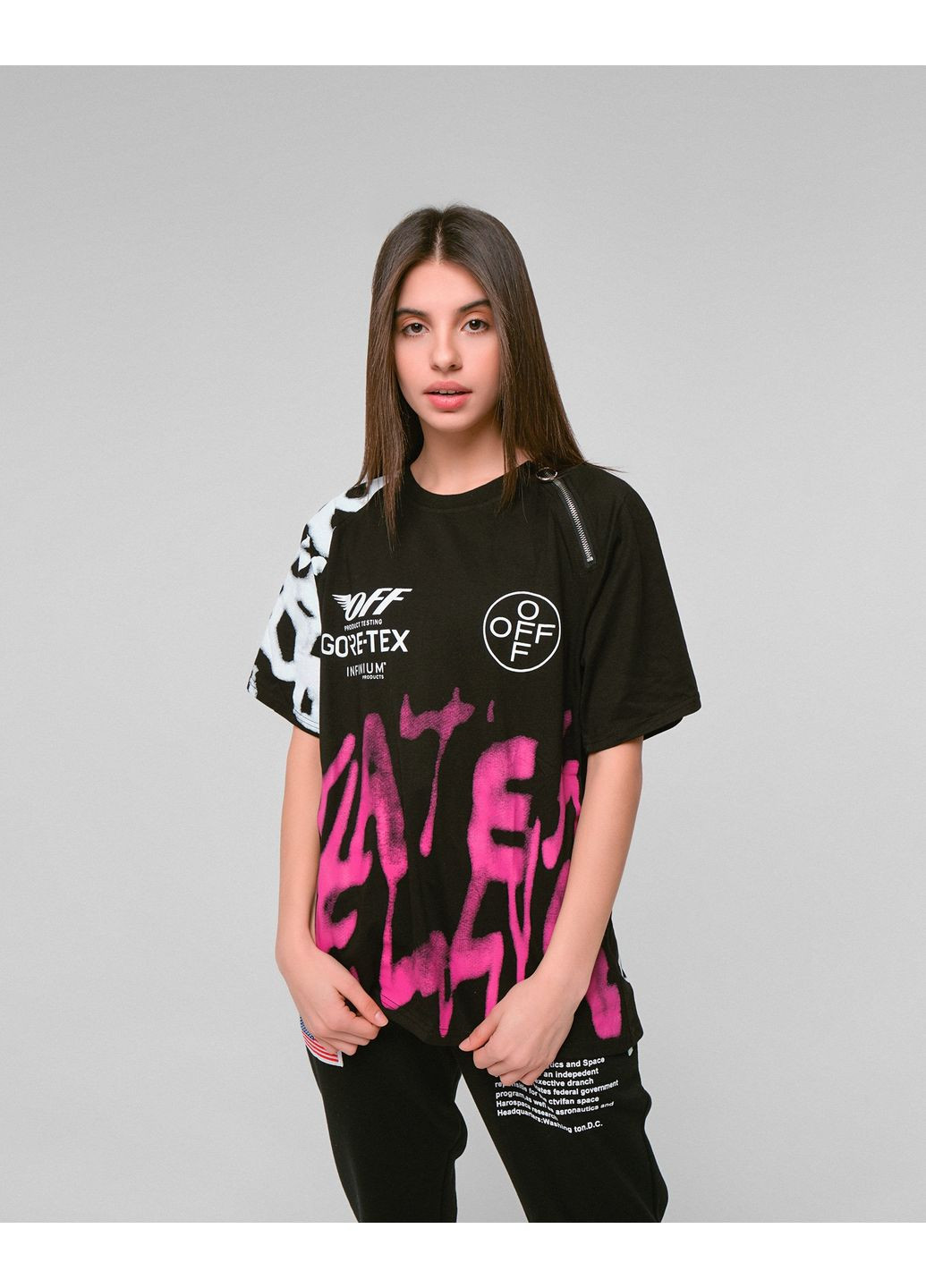 Футболка чорна Off-White Gore-Tex Black T-Shirt Womens - (356677875)