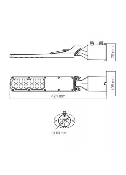 LED ліхтар вуличний IP65 SLE18 30W 3000Lm 5000K 220V Videx (342387277)